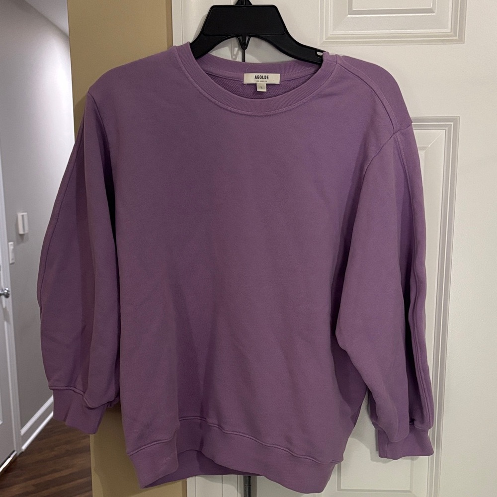 Agolde Light Purple Crewneck Sweatshirt - Size L